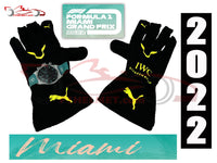 Lewis Hamilton 2022 MIAMI GP Racing Gloves / Mercedes Benz F1